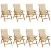 Image de vidaXL Fauteuils pliants inclinables avec coussins, 8 pièces,