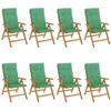 Image de vidaXL Fauteuils pliants inclinables avec coussins, 8 pièces,