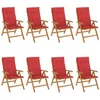Image de vidaXL Fauteuils pliants inclinables avec coussins, 8 pièces,