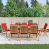 Image de vidaXL Chaises de jardin inclinables et coussins lot de 8 teck solide