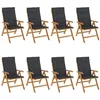 Image de vidaXL Fauteuils pliants inclinables avec coussins, 8 pièces,