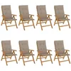 Image de vidaXL Fauteuils pliants inclinables avec coussins, 8 pièces,
