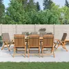 Image de vidaXL Chaises de jardin inclinables et coussins lot de 8 teck solide