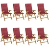 Image de vidaXL Fauteuils pliants inclinables avec coussins, 8 pièces,