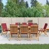 Image de vidaXL Chaises de jardin inclinables et coussins lot de 8 teck solide