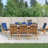 Image de vidaXL Chaises de jardin inclinables et coussins lot de 8 teck solide