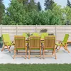 Image de vidaXL Chaises de jardin inclinables et coussins lot de 8 teck solide