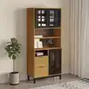 Image de vidaXL Buffet haut et portes en verre FLAM 80x40x180cm bois massif pin