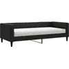 Image de vidaXL Lit de jour avec matelas noir 90x190 cm tissu