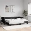 Image de vidaXL Lit de jour avec gigogne sans matelas noir 90x200 cm