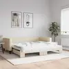 Image de vidaXL Lit de jour avec lit gigogne crème 100x200 cm tissu