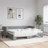 Image de vidaXL Lit de jour avec gigogne et matelas gris clair 80x200 cm tissu