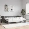 Image de vidaXL Lit de jour avec gigogne et matelas gris foncé 80x200 cm tissu