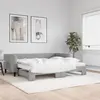 Image de vidaXL Lit de jour avec gigogne et matelas gris clair 90x200 cm tissu