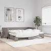 Image de vidaXL Lit de jour avec gigogne et matelas taupe 90x200 cm tissu
