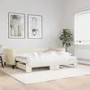 Image de vidaXL Lit de jour avec gigogne et matelas crème 90x200 cm tissu