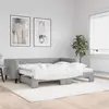 Image de vidaXL Lit de jour avec gigogne et matelas gris clair 90x190 cm tissu