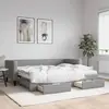 Image de vidaXL Lit de jour avec gigogne et tiroirs gris clair 80x200 cm tissu
