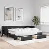 Image de vidaXL Lit de jour avec gigogne et tiroirs noir 90x190 cm tissu