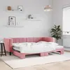Image de vidaXL Lit de jour avec gigogne sans matelas rose 80x200 cm