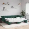 Image de vidaXL Lit de jour avec gigogne sans matelas vert foncé 90x200 cm