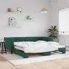 Image de vidaXL Lit de jour avec gigogne sans matelas vert foncé 100x200 cm