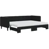 Image de vidaXL Lit de jour avec lit gigogne et matelas noir 80x200 cm velours