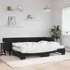Image de vidaXL Lit de jour avec gigogne et matelas noir 90x200 cm velours