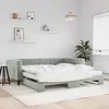 Image de vidaXL Lit de jour et gigogne et matelas gris clair 100x200 cm velours
