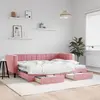 Image de vidaXL Lit de jour avec gigogne et tiroirs sans matelas rose 80x200 cm