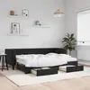 Image de vidaXL Lit de jour avec gigogne et tiroirs noir 80x200 cm velours
