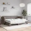 Image de vidaXL Lit de jour avec gigogne sans matelas taupe 80x200 cm
