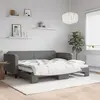 Image de vidaXL Lit de jour avec gigogne sans matelas gris foncé 90x200 cm
