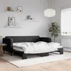 Image de vidaXL Lit de jour avec gigogne sans matelas noir 90x200 cm