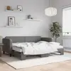 Image de vidaXL Lit de jour avec gigogne et matelas gris foncé 80x200 cm tissu