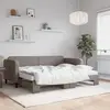 Image de vidaXL Lit de jour avec gigogne et matelas taupe 80x200 cm tissu