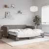 Image de vidaXL Lit de jour avec gigogne et matelas taupe 100x200 cm tissu
