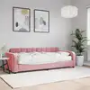 Image de vidaXL Lit de jour avec matelas rose 80x200 cm velours