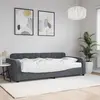 Image de vidaXL Lit de jour avec matelas gris foncé 90x200 cm velours