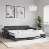 Image de vidaXL Lit de jour avec gigogne sans matelas gris foncé 90x200 cm