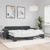 Image de vidaXL Lit de jour avec gigogne et matelas gris foncé 80x200cm velours