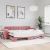Image de vidaXL Lit de jour avec lit gigogne et matelas rose 80x200 cm velours
