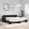 Image de vidaXL Lit de jour avec lit gigogne et matelas noir 100x200 cm velours