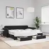 Image de vidaXL Lit de jour avec gigogne et tiroirs noir 90x190 cm velours