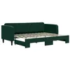 Image de vidaXL Lit de jour avec gigogne sans matelas vert foncé 80x200 cm