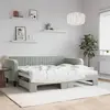 Image de vidaXL Lit de jour avec gigogne sans matelas gris clair 90x200 cm