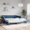 Image de vidaXL Lit de jour avec gigogne sans matelas bleu 100x200 cm