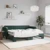 Image de vidaXL Lit de jour avec gigogne et matelas vert foncé 80x200cm velours