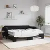 Image de vidaXL Lit de jour avec lit gigogne et matelas noir 80x200 cm velours