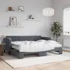 Image de vidaXL Lit de jour avec gigogne et matelas gris foncé 90x200cm velours